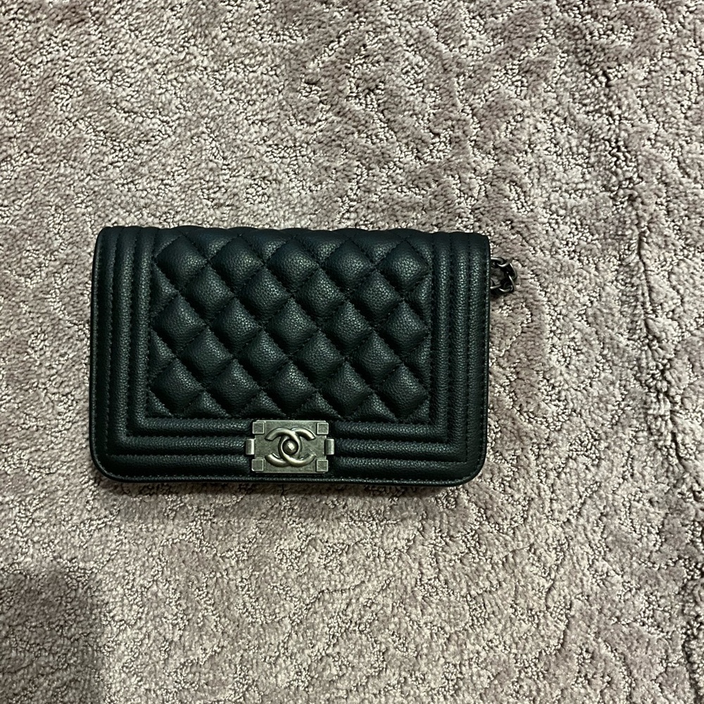 Chanel Black Quilted Clutch